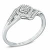 Thumbnail Image 1 of Previously Owned - 0.09 CT. T.W. Diamond Square Bypass Ring in Sterling Silver