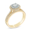 Thumbnail Image 2 of Previously Owned -  0.85 CT. T.W. Diamond Double Frame Bridal Set in 14K Gold (I/I1)