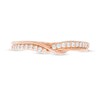 Thumbnail Image 3 of Previously Owned - 0.15 CT. T.W. Diamond Twist Shank Contour Anniversary Ring in 14K Rose Gold