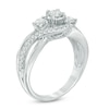 Thumbnail Image 1 of Previously Owned - 0.63 CT. T.W. Diamond Past Present Future® Swirl Engagement Ring in 10K White Gold