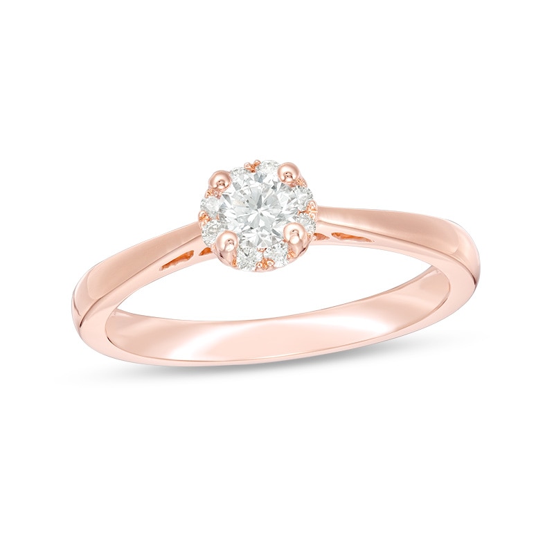 Previously Owned - 0.33 CT. T.W.  Canadian Diamond Frame Engagement Ring in 14K Rose Gold (I/I1)