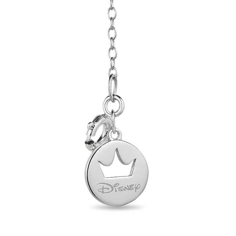 Previously Owned - Enchanted Disney Belle Diamond Rose in Glass Dome Pendant in Sterling Silver and 10K Rose Gold - 24"