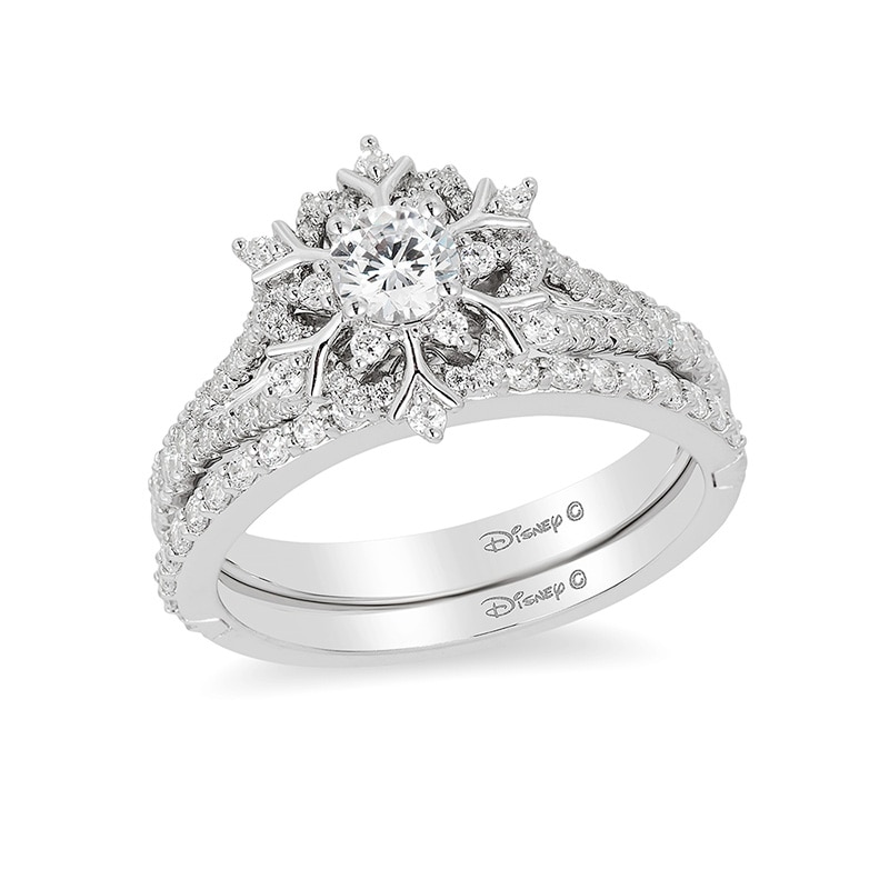 Previously Owned - Enchanted Disney Elsa 0.63 CT. T.W. Diamond Snowflake Engagement Ring in 14K White Gold