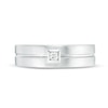 Thumbnail Image 3 of Previously Owned - Vera Wang Love Collection Men’s 0.07 CT. Square Diamond Solitaire Wedding Band in 14K White Gold