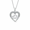 Thumbnail Image 1 of Previously Owned - 0.09 CT. T.W. Diamond Motherly Love Heart Pendant in 10K White Gold