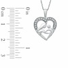 Thumbnail Image 2 of Previously Owned - 0.09 CT. T.W. Diamond Motherly Love Heart Pendant in 10K White Gold