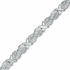 Thumbnail Image 1 of Previously Owned - 0.16 CT. T.W. Diamond Figure 8 and "X" Bracelet in Sterling Silver