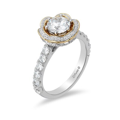 Previously Owned - Enchanted Disney Belle 1.45 CT. T.W. Diamond Frame Engagement Ring in 14K Two-Tone Gold