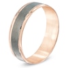 Thumbnail Image 1 of Previously Owned - Men's 6.0mm Comfort Fit Wedding Band in 10K Rose Gold with Charcoal Rhodium