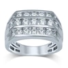 Thumbnail Image 0 of Previously Owned - Men's 2.00 CT. T.W. Diamond Triple Row Ring in 10K White Gold
