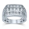 Previously Owned - Men's 2.00 CT. T.W. Diamond Triple Row Ring in 10K White Gold