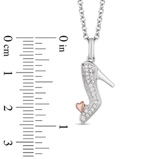 Previously Owned - Enchanted Disney Cinderella 0.085 CT. T.W. Diamond Slipper Pendant in Sterling Silver - 19"