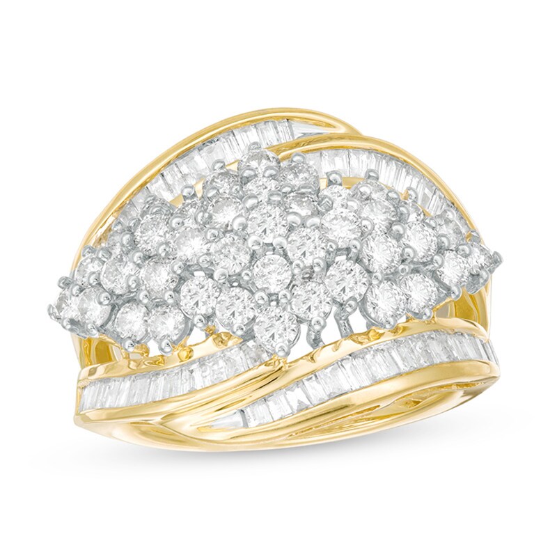 Previously Owned - 2.00 CT. T.W. Composite Diamond Marquise Bypass Ring in 10K Gold