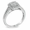 Thumbnail Image 2 of Previously Owned - 0.70 CT. T.W. Diamond Cluster Split Shank Engagement Ring in 14K White Gold