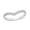Previously Owned - 0.10 CT. T.W. Diamond Chevron Band in 10K White Gold