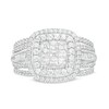 Thumbnail Image 3 of Previously Owned - 1.00 CT. T.W. Princess-Cut Composite Diamond Multi-Row Engagement Ring in 10K White Gold