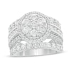Thumbnail Image 0 of Previously Owned - 3.00 CT. T.W. Composite Diamond Frame Multi-Row Split Shank Engagement Ring in 10K White Gold