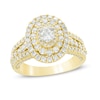Thumbnail Image 0 of Previously Owned - 1.95 CT. T.W. Oval Diamond Triple Frame Multi-Row Engagement Ring in 10K Gold