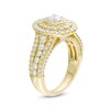 Previously Owned - 1.95 CT. T.W. Oval Diamond Triple Frame Multi-Row Engagement Ring in 10K Gold
