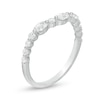 Thumbnail Image 3 of Previously Owned - 0.45 CT. T.W. Oval Diamond Alternating Contour Anniversary Band in 14K White Gold