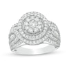 Thumbnail Image 0 of Previously Owned - 1.00 CT. T.W. Composite Diamond Multi-Row Vintage-Style Engagement Ring in 10K White Gold