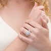 Thumbnail Image 1 of Previously Owned - 1.00 CT. T.W. Composite Diamond Multi-Row Vintage-Style Engagement Ring in 10K White Gold