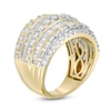 Thumbnail Image 2 of Previously Owned - 2.00 CT. T.W. Baguette and Round Diamond Multi-Row Ring in 10K Gold