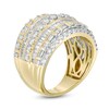 Thumbnail Image 2 of Previously Owned - 2.00 CT. T.W. Baguette and Round Diamond Multi-Row Ring in 10K Gold