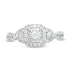 Previously Owned - 0.25 CT. T.W. Diamond Cushion Frame Twist Shank Engagement Ring in 10K White Gold