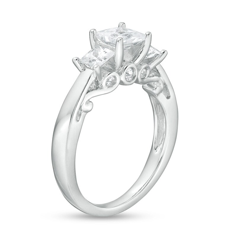 Main Image 3 of Previously Owned -  1.00 CT. T.W. Princess-Cut Diamond Engagement Ring in 14K White Gold