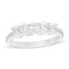 Thumbnail Image 1 of Previously Owned - 1.00 CT. T.W. Oval Lab-Grown Diamond Five Stone Anniversary Band in 14K White Gold (F/SI2)