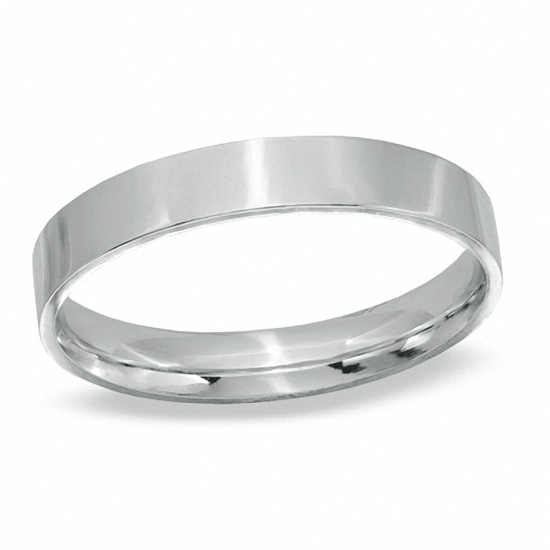 Previously Owned - Ladies' 3.0mm Comfort Fit Flat Wedding Band in 10K White Gold