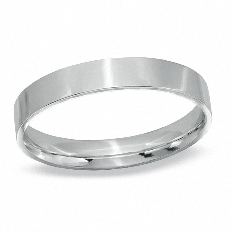 Previously Owned - 3.0mm Comfort Fit Flat Wedding Band in 10K White Gold