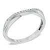 Thumbnail Image 1 of Previously Owned - 0.10 CT. T.W. Diamond Twist Contour Wedding Band in 14K White Gold