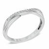 Previously Owned - 0.10 CT. T.W. Diamond Twist Contour Wedding Band in 14K White Gold