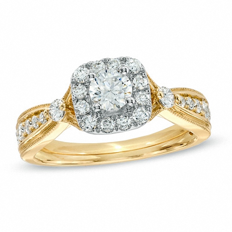 Previously Owned - 0.80 CT. T.W. Diamond Vintage-Style Engagement Ring in 14K Gold