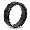 Thumbnail Image 1 of Previously Owned - Men's 8.0mm Comfort Fit Carbon Fibre Inlay Black Titanium Wedding Band