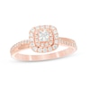 Thumbnail Image 0 of Previously Owned - 0.45 CT. T.W. Princess-Cut Diamond Double Frame Engagement Ring in 14K Rose Gold