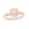 Previously Owned - 0.45 CT. T.W. Princess-Cut Diamond Double Frame Engagement Ring in 14K Rose Gold