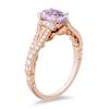 Thumbnail Image 1 of Previously Owned - Enchanted Disney Rapunzel Oval Rose de France Amethyst and 0.32 CT. T.W. Diamond Engagement Ring