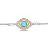 Thumbnail Image 2 of Previously Owned - Enchanted Disney Aladdin Oval Swiss Blue Topaz and 0.065 CT. T.W. Diamond Bolo Bracelet