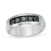 Thumbnail Image 0 of Previously Owned - Men's 0.98 CT. T.W. Black Diamond Five Stone Anniversary Band in 10K White Gold