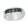 Thumbnail Image 0 of Previously Owned - Men's 0.98 CT. T.W. Black Diamond Five Stone Anniversary Band in 10K White Gold