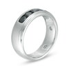 Thumbnail Image 2 of Previously Owned - Men's 0.98 CT. T.W. Black Diamond Five Stone Anniversary Band in 10K White Gold