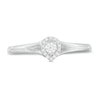 Thumbnail Image 4 of Previously Owned - 0.12 CT. T.W. Diamond Teardrop Frame Promise Ring in 10K White Gold