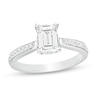Thumbnail Image 0 of Previously Owned - 1.26 CT. T.W. Emerald-Cut Diamond Vintage-Style Engagement Ring in 14K White Gold (I/I1)