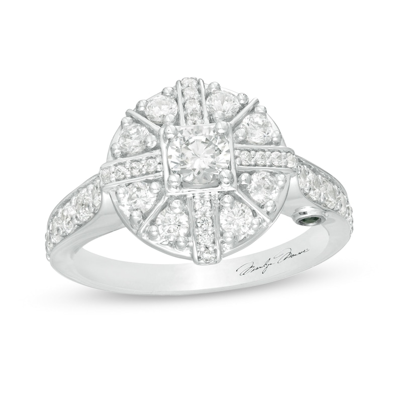Previously Owned - Marilyn Monroe™ Collection 1.23 CT. T.W. Diamond Frame Engagement Ring in 14K White Gold