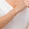 Thumbnail Image 2 of Previously Owned - Love + Be Loved 0.23 CT. T.W. Diamond Bolo Bracelet in Sterling Silver and 10K Rose Gold - 9.5"