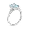 Thumbnail Image 3 of Previously Owned - Emerald-Cut Aquamarine and 0.12 CT. T.W. Diamond Engagement Ring in 14K White Gold