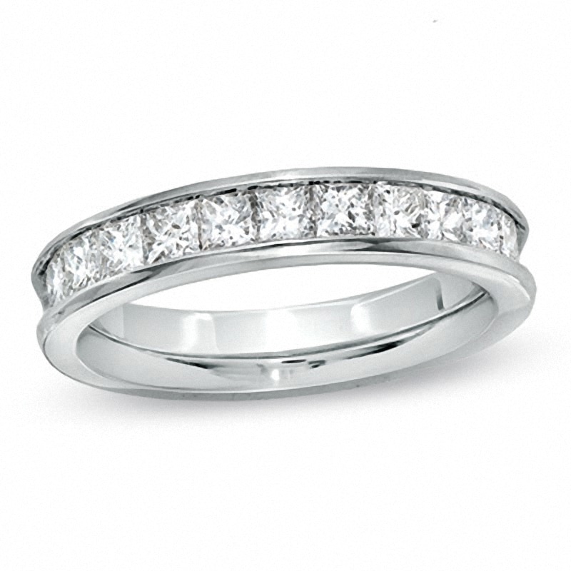 Previously Owned - 1.00 CT. T.W. Princess-Cut Diamond Wedding Band in 14K White Gold